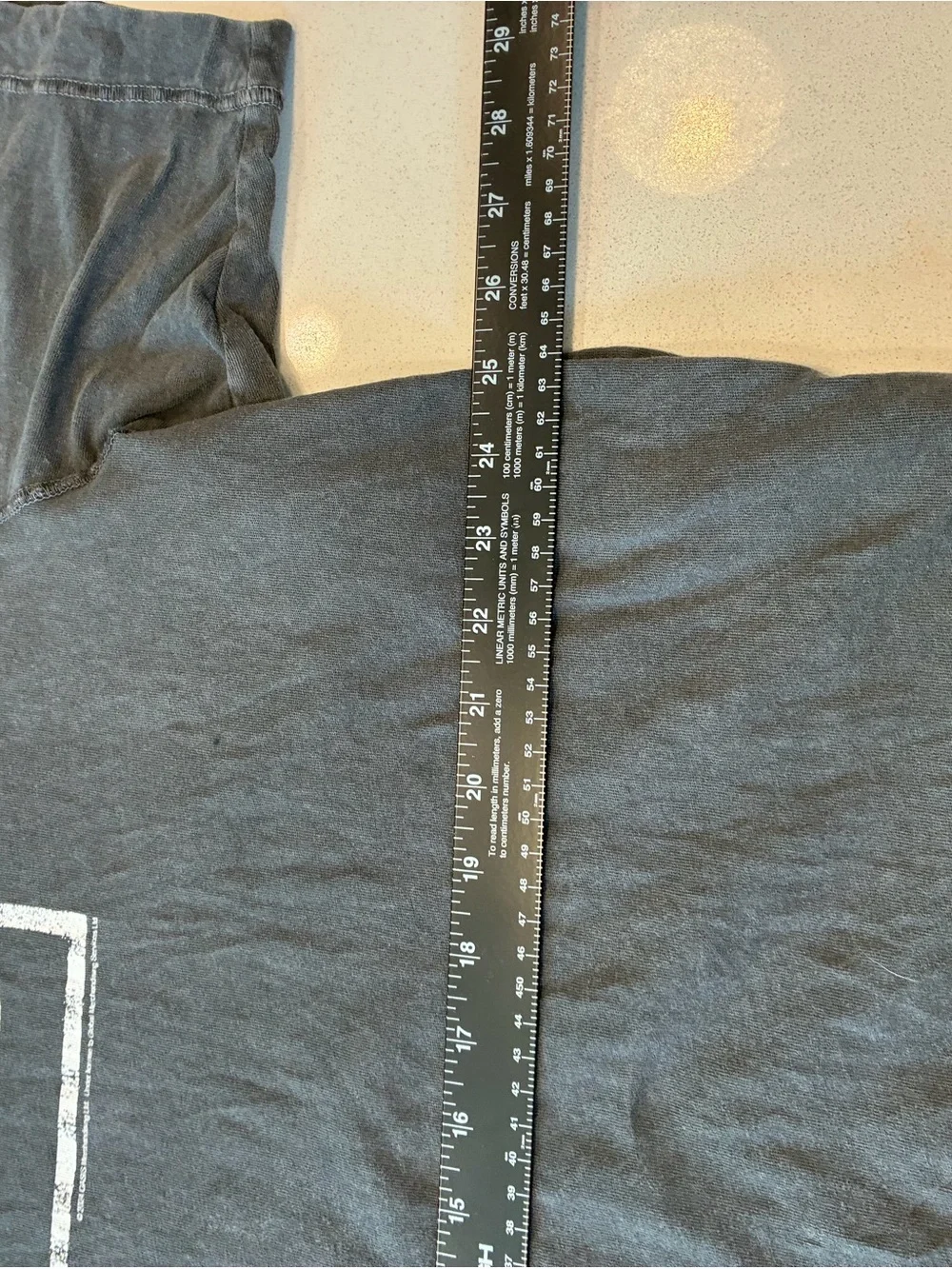 Abercrombie & Fitch Oasis Logo Crewneck T-Shirt - Charcoal with White Print